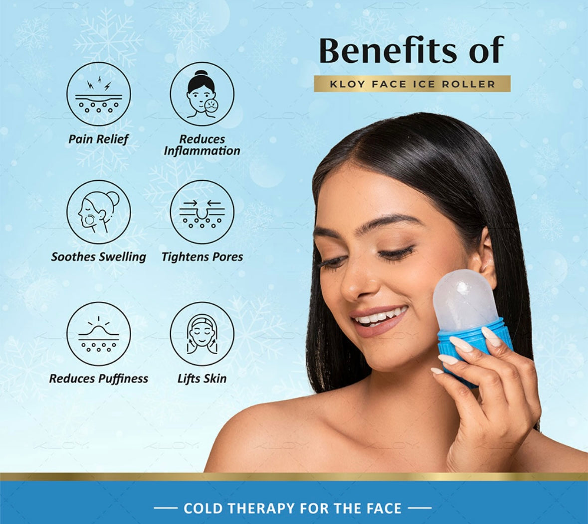 Ice Roller for Face Massager | Instant Cooling & Skin Tightening Roller