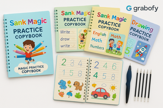 Sank Magic Practice Copybook (4 BOOKS,1 PEN,1 GRIP,10 REFILL)