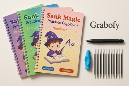 Sank Magic Practice Copybook (4 BOOKS,1 PEN,1 GRIP,10 REFILL)