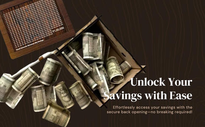 1 Lakh Wooden Money Saving Box – Premium Carved Piggy Bank with Marker