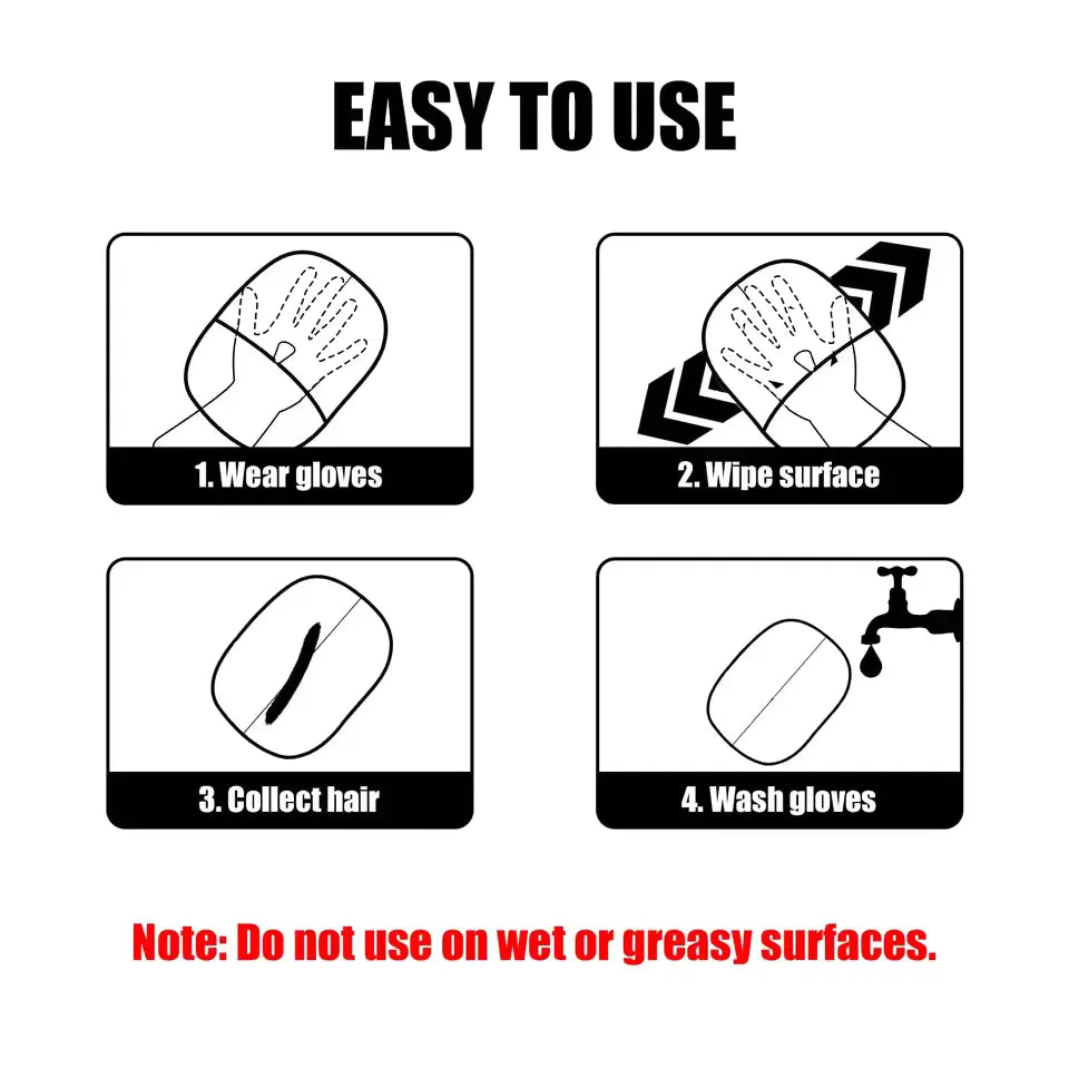 Pet Hair Removal Gloves (Pack of 2)